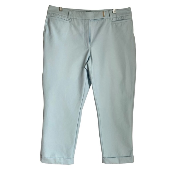 White House Black Market Pants - White House Black Market Crop Dress Pants 12 Light Blue Slim Career Stretch